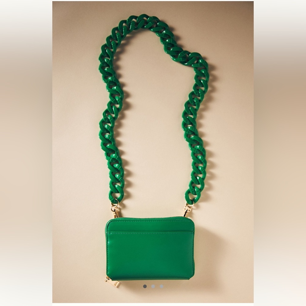 ANTHROPOLOGIE green chain crossbody bag